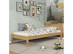 Bed - Natural Oak Wood, W 78 x D 38.6 x H 29.9 in