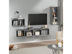 Set of 4 Cabinets - Gray Engineered Wood, W 31.5 x D 11.8 x H 11.8 in