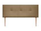Bed - Terracotta Faux Leather, Pine Wood, W 59.1 x D 1.6 x H 41.3 in