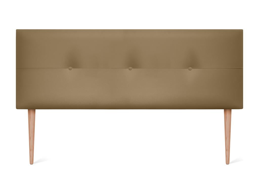Bed - Terracotta Faux Leather, Pine Wood, W 59.1 x D 1.6 x H 41.3 in