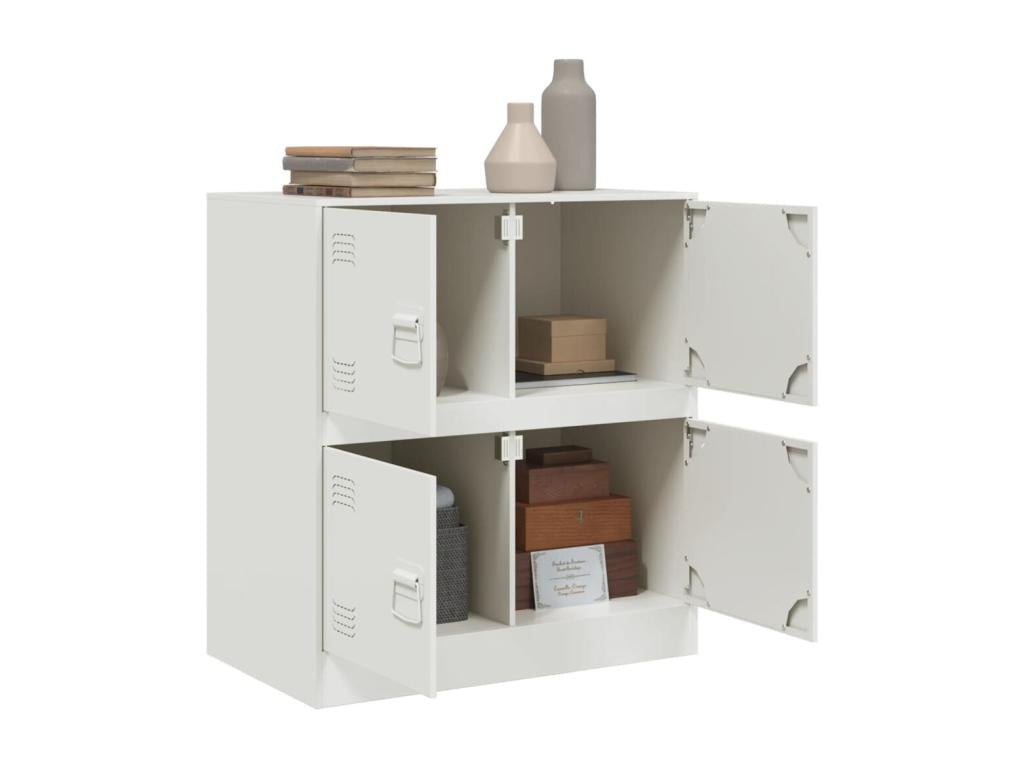 Sideboard - White Steel, W 26.4 x D 15.4 x H 28.7 in