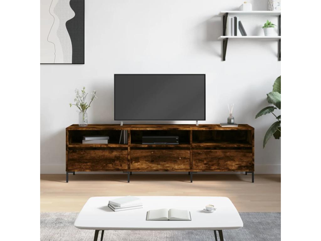 TV Stand - Brown Engineered Wood, W 59.1 x D 11.8 x H 17.5 in