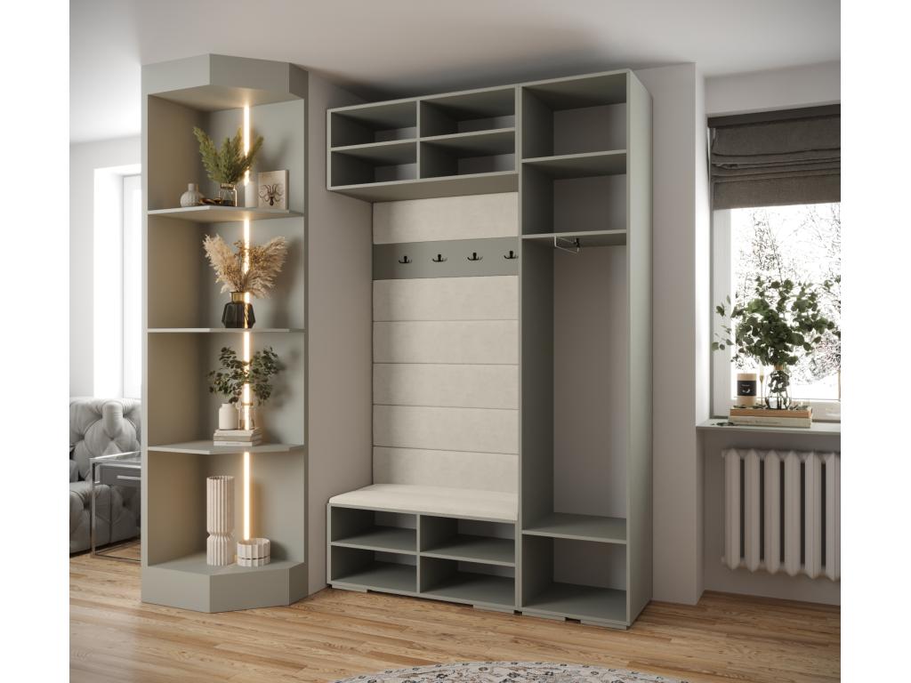 Home Item - Black Engineered Wood, W 59.1 x D 18.5 x H 93.2 in