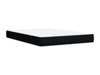 Bed Frame with Mattress - Black Polyester Fabric, W 78.7 x D 56.7 x H 39.6 in