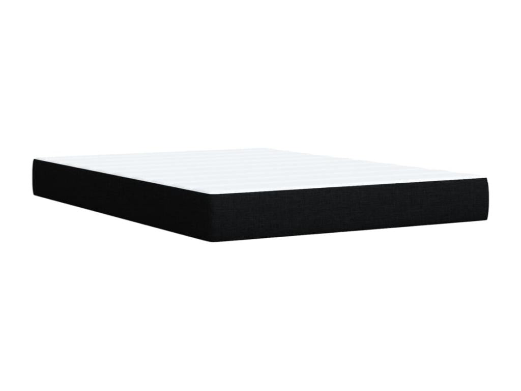 Bed Frame with Mattress - Black Polyester Fabric, W 78.7 x D 56.7 x H 39.6 in