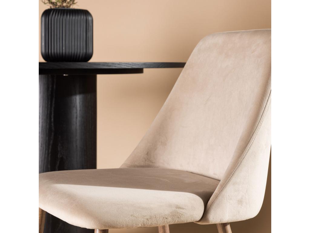 Dining Chair - Black Engineered Wood, W 19.3 x D 22 x H 34.3 in