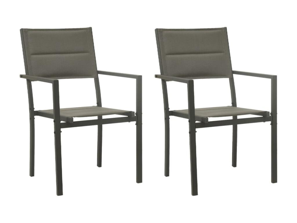 Set of 2 Chairs - Gray Wood, W 27.6 x D 27.6 x H 26.4 in