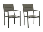 Set of 2 Chairs - Gray Wood, W 27.6 x D 27.6 x H 26.4 in