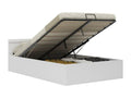 Bed with LED - White Engineered Wood, W 83.5 x D 57.9 x H 28.7 in