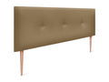 Bed - Terracotta Faux Leather, Pine Wood, W 59.1 x D 1.6 x H 41.3 in