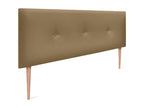 Bed - Terracotta Faux Leather, Pine Wood, W 59.1 x D 1.6 x H 41.3 in