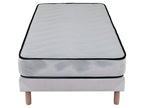 Bed Frame with Mattress - White, W 74.8 x D 35.4 x H 12.2 in