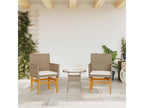 Set of 2 Chairs - Brown Rattan, W 21.7 x D 21.7 x H 14.6 in