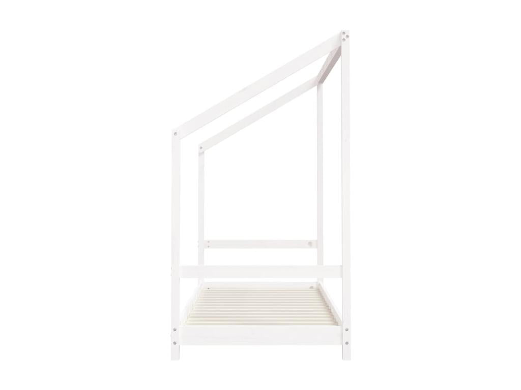 Bed - White Wood, W 80.9 x D 67.3 x H 62.2 in