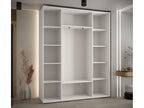 Sliding Door Wardrobe - Black Engineered Wood, W 78.7 x D 17.7 x H 92.5 in