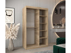 Sliding Door Wardrobe - Beige Engineered Wood, W 47.2 x D 24.4 x H 78.7 in