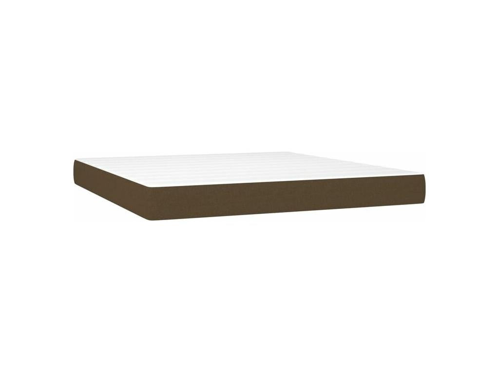 Bed Frame with Mattress - White Polyester Fabric, W 79.9 x D 70.9 x H 9.8 in