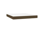 Bed Frame with Mattress - White Polyester Fabric, W 79.9 x D 70.9 x H 9.8 in