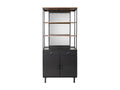 Display Cabinet - Gray Metal, W 31.5 x D 16.5 x H 71.9 in