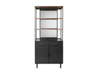 Display Cabinet - Gray Metal, W 31.5 x D 16.5 x H 71.9 in