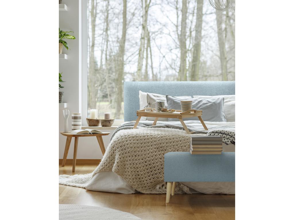 Bed - Green Polyester Fabric, W 53.1 x D 2.8 x H 31.5 in