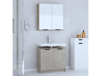 Set of 2 Cabinets - Gray Wood, W 25.4 x D 13.2 x H 23.2 in