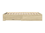 Bed - Natural Wood, W 76 x D 56.3 x H 12.6 in