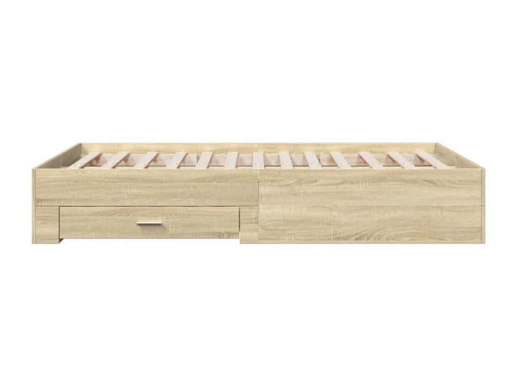 Bed - Natural Wood, W 76 x D 56.3 x H 12.6 in