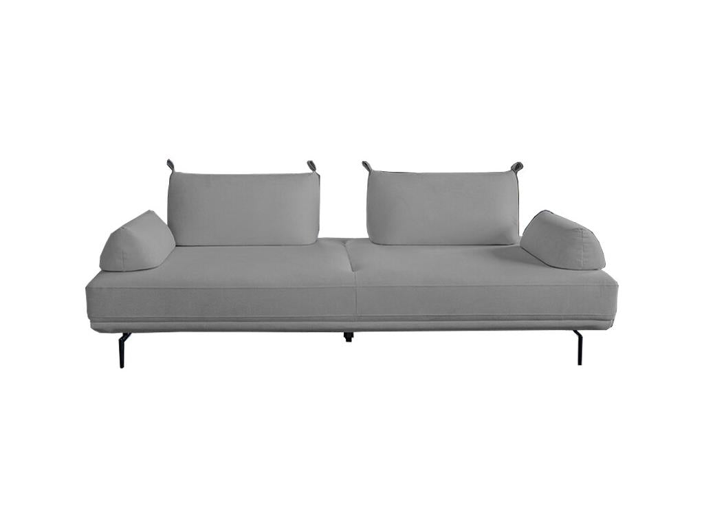 Bed - Gray Polyester Fabric, W 82.7 x D 39.4 x H 31.5 in