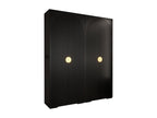 Wardrobe - Black Engineered Wood, W 78.7 x D 18.5 x H 93.2 in