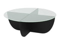 Coffee Table - Black Engineered Wood, W 35.4 x D 35.4 x H 11.8 in
