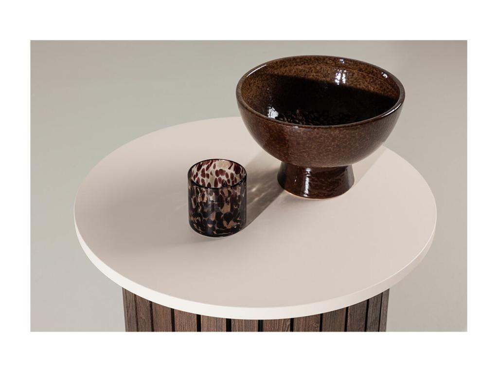 Table - Brown Wood, W 20.5 x D 20.5 x H 17.3 in