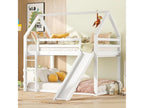 Bed - White Wood, W 80.7 x D 86.6 x H 70.9 in