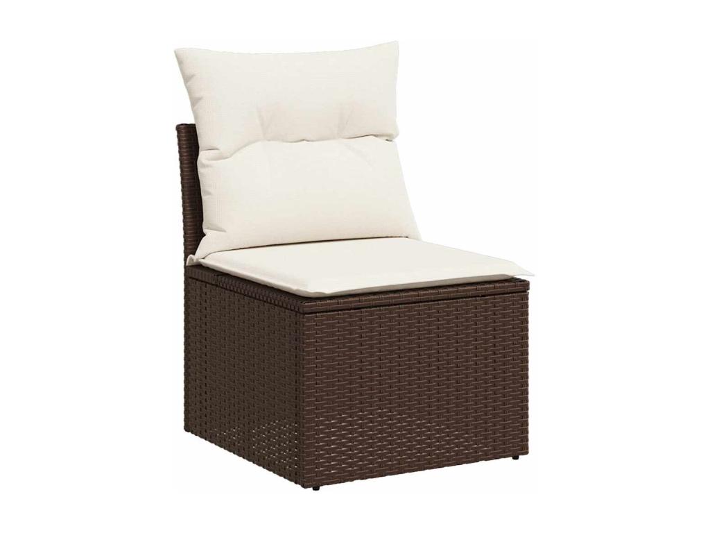 8-Piece Outdoor Patio Set with Cushions - Black Resin, W 24.4 x D 27.2 x H 24.4 in