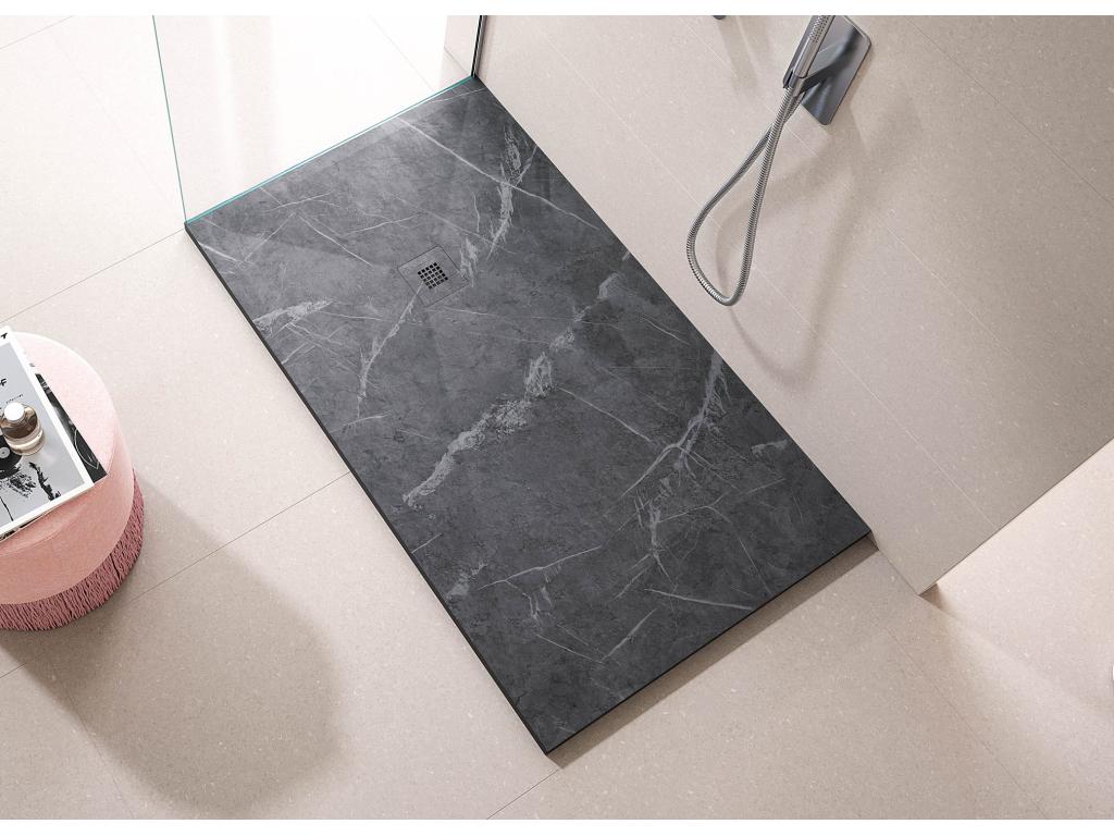 Shower Tray - Multicolore Resin, W 82.7 x D 27.6 x H 1.2 in