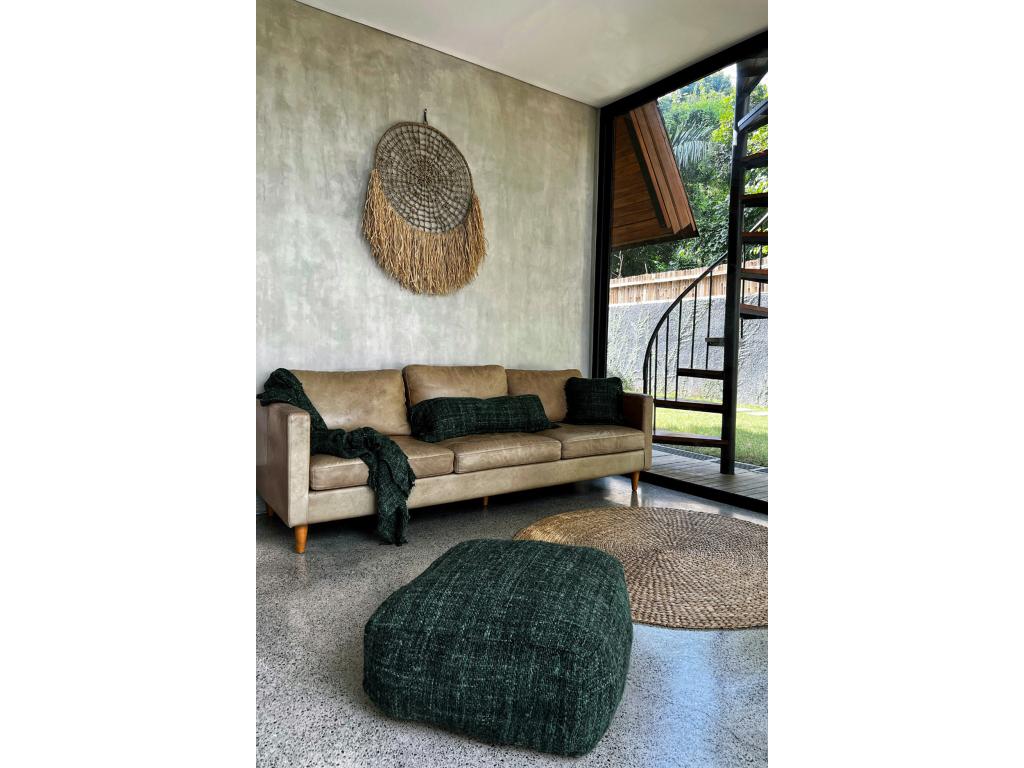 Home Item - Green Cotton, W 23.6 x D 23.6 x H 9.8 in