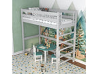 Bed - Gray Pine Wood, W 81.9 x D 34.6 x H 76.8 in