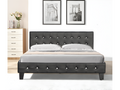 Bed - Black Wood, W 81.1 x D 56.7 x H 3.9 in