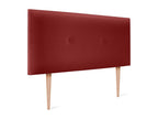 Bed - Red Faux Leather, Pine Wood, W 43.3 x D 1.6 x H 41.3 in
