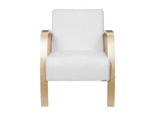 Armchair - White Engineered Wood, W 24.4 x D 31.5 x H 29.5 in