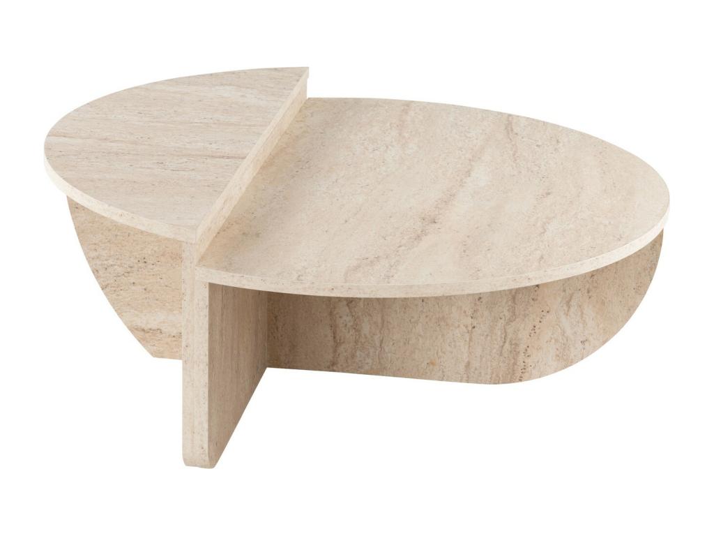 Set of 2 Tables - Beige Engineered Wood, W 35.4 x D 23.6 x H 11.8 in