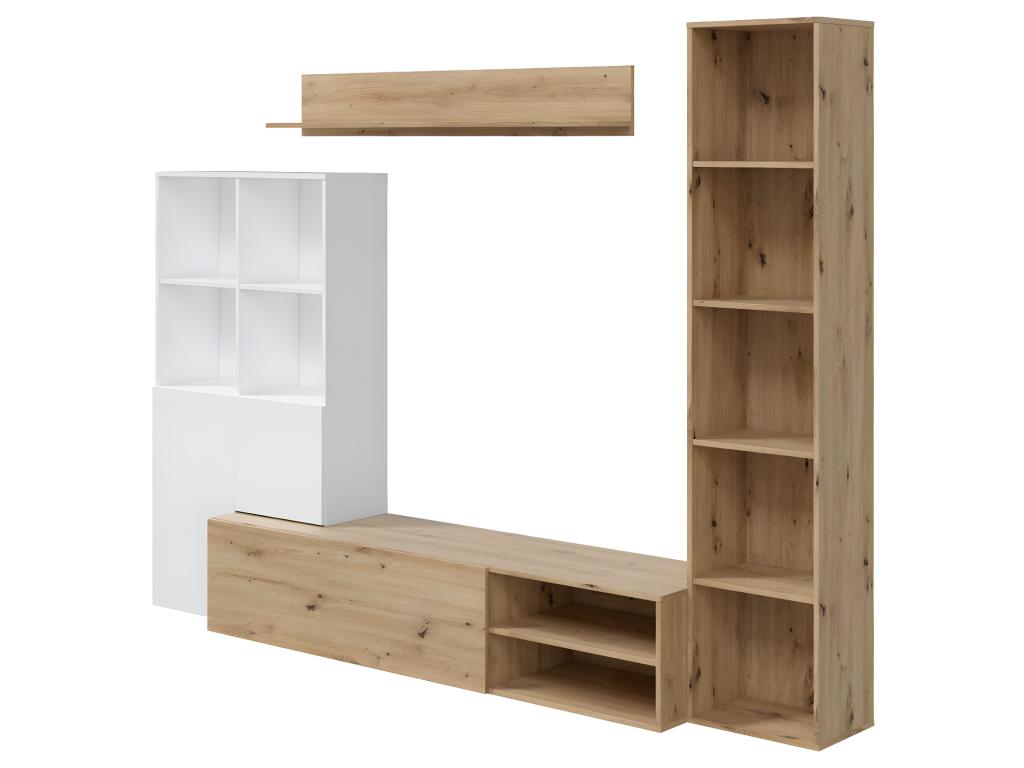 Home Item - Natural Oak Wood, W 64.6 x D 16.1 x H 13.8 in