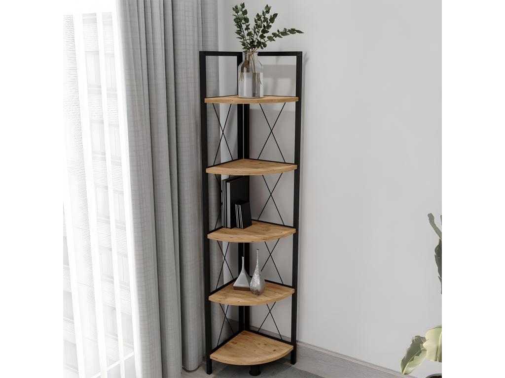 Bookcase - Brown Wood, W 13.4 x D 13.4 x H 63 in