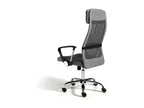 Desk - Gray Faux Leather, W 24.8 x D 23.6 x H 46.5 in
