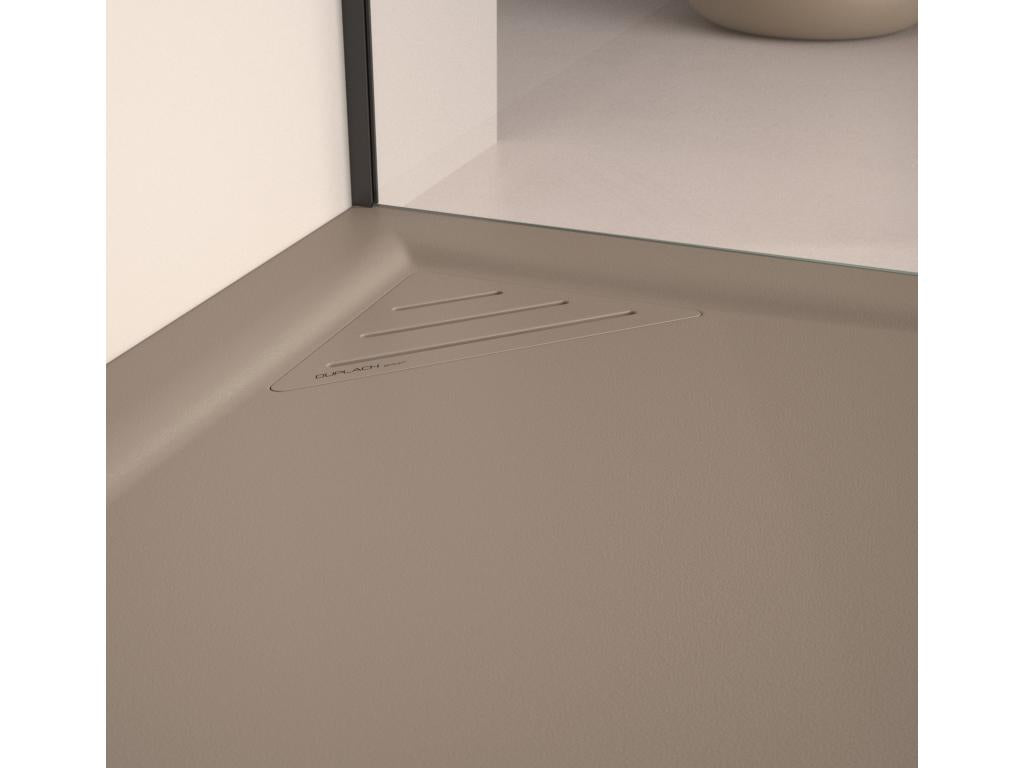 Shower Tray - Beige Resin, W 39.4 x D 35.4 x H 1.2 in