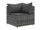 7-Piece Outdoor Patio Set with Cushions - Brown Wood, W 43.3 x D 29.5 x H 43.3 in