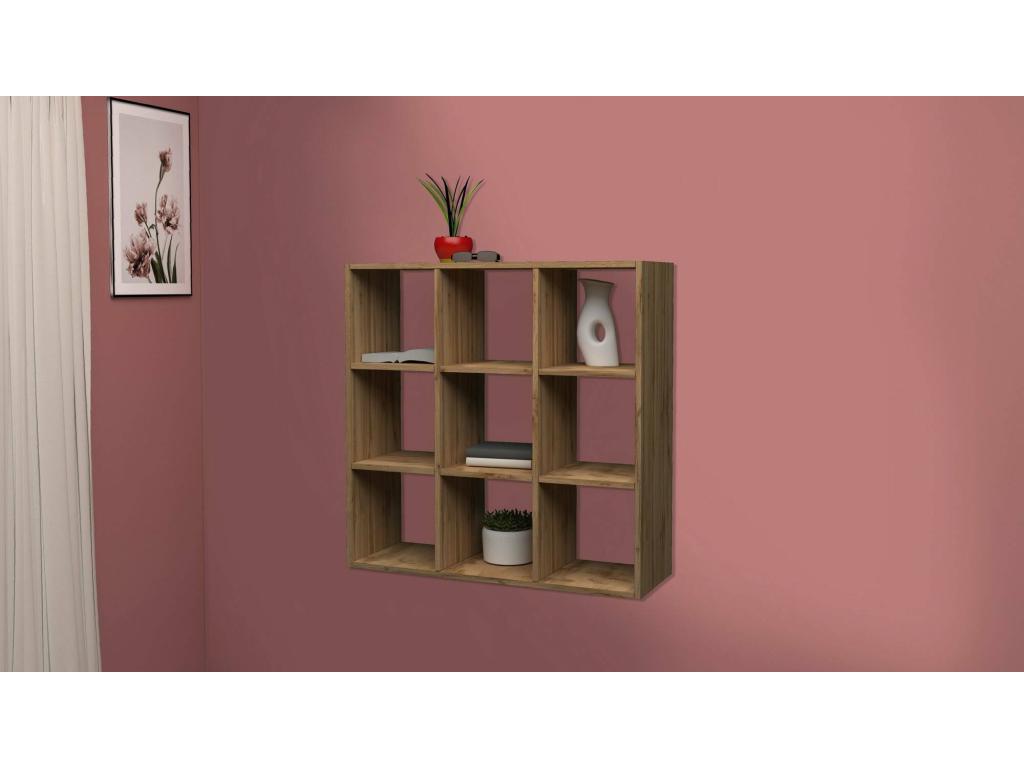 Bookcase - Brown Engineered Wood, W 35.4 x D 9.8 x H 35.4 in