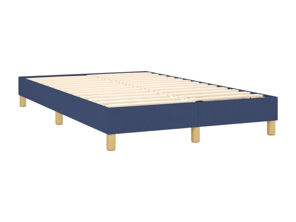 Bed Frame with Mattress - Blue Polyester Fabric, W 79.9 x D 47.2 x H 34.6 in
