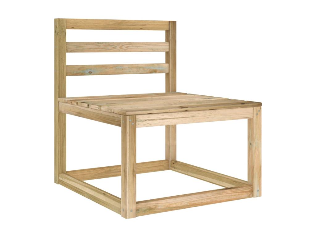 6-Piece Outdoor Patio Set with Cushions - White Wood, W 27.6 x D 27.6 x H 26.4 in