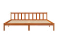 Bed - Brown Wood, W 80.9 x D 80.9 x H 27.4 in